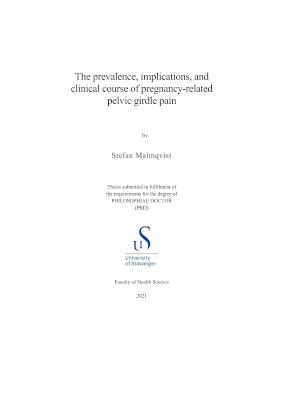 Cover for The prevalence, implications, and clinical course of pregnancy-related pelvic girdle pain