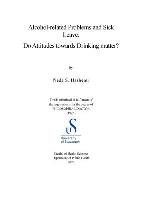 Cover for Alcohol-related Problems and Sick Leave: Do Attitudes towards Drinking matter?