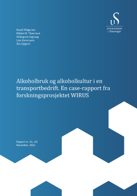 Cover for Alkoholbruk og alkoholkultur i en transportbedrift: En case-rapport fra forskningsprosjektet WIRUS