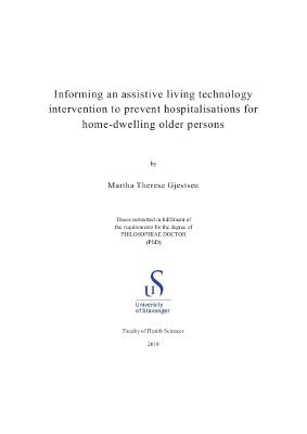 Cover for Informing an assistive living technology intervention to prevent hospitalisations for home-dwelling older persons