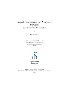 Cover for Signal Processing for Newborn Survival  from labour to resuscitation