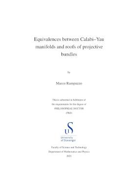 Cover for Equivalences between Calabi–Yau manifolds and roofs of projective bundles