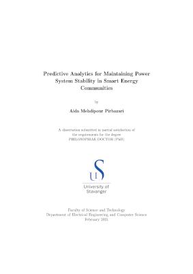 Cover for Predictive Analytics for Maintaining Power System Stability in Smart Energy Communities