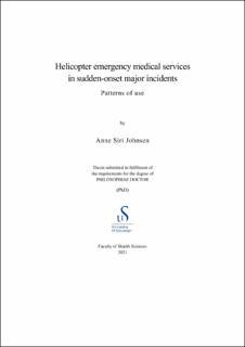 Cover for Helicopter emergency medical services in sudden-onset major incidents: Patterns of use