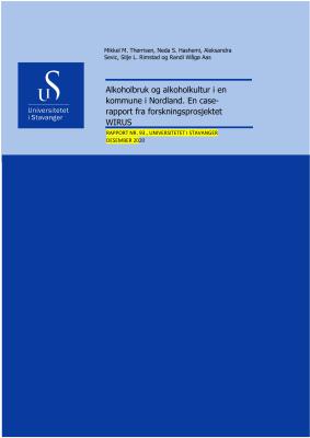 Cover for Alkoholbruk og alkoholkultur i en kommune i Nordland. En case-rapport fra forskningsprosjektet WIRUS 
